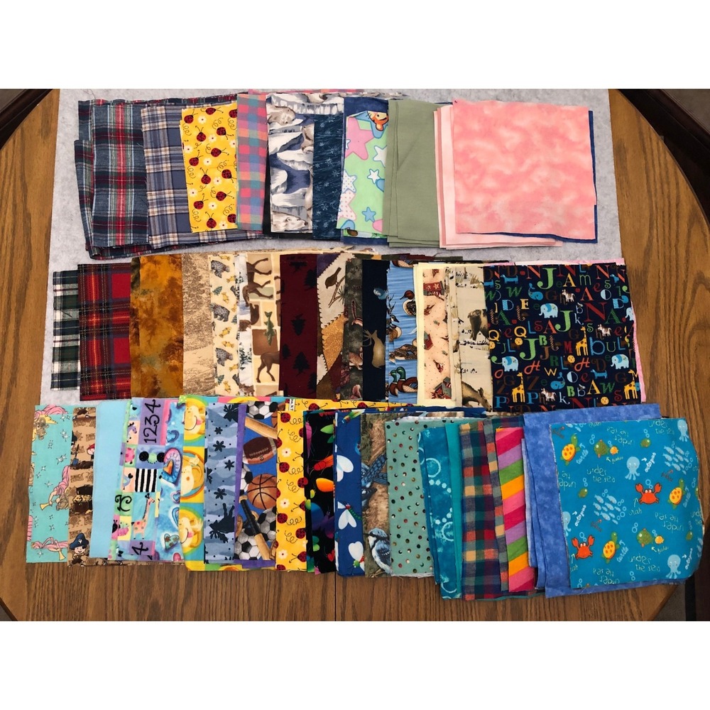 3 lbs Flannel Fabric Mixed Size/Pieces/Quilt Remnants Craft Scrap Destash Lot